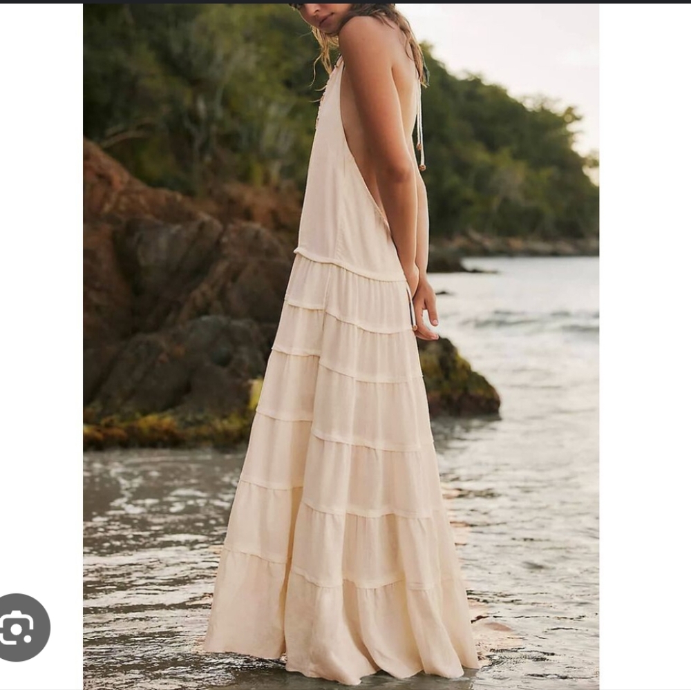 Free People Somewhere Sunny Drop-Waist Maxi Dress Size Small New $118 - Picture 4 of 10